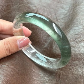 【好運來】緬甸玻璃種處理翡翠手鐲女士高冰清水飄花玉鐲正圈貴妃/6.13