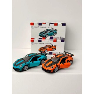 現貨速髮# 模型車 汽車模型 跑車模型 1:64保時捷911GT2RS跑車模擬閤金汽車模型靜態車載桌麵擺件玩具