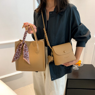 兩件套真皮感托特包女包2025小眾時尚包百搭潮大容量子母包兩件套女款真皮托特包,尺寸 20220250525