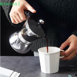 MXWANXI可見的摩卡壺,透明鍋身普遍的咖啡壺,便攜的不銹鋼4/6杯義式咖啡機電磁爐