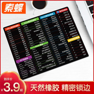 電競滑鼠墊 玻璃滑鼠墊 滑鼠墊 滑鼠墊小號辦公快捷鍵大全卡通可愛動漫護腕加厚遊戲電競電腦桌墊