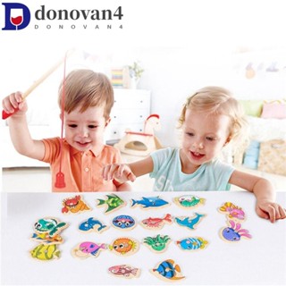 DONOVAN磁性釣魚遊戲套裝,海洋捕魚海洋生物認知魚遊戲,釣魚玩具卡通磁性磁性釣魚玩具兒童/幼兒