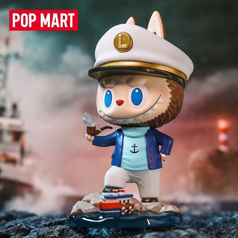 正品LABUBU船長手辦POPMART泡泡瑪特玩具可愛娃娃潮流大娃擺件禮