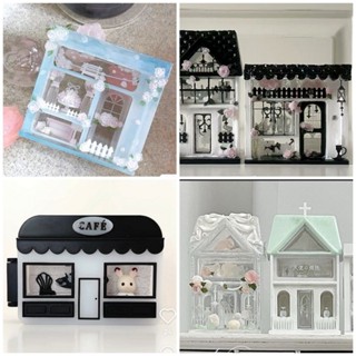ins流沙模具 大商店 斜頂娃娃屋 折迭咖啡店小屋 造景diy手工uv滴膠模具