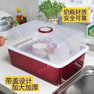 碗盤收納架 廚房碗櫃裝碗筷收納盒箱家用瀝水碗架帶蓋放碗碟碗盤置物架防蟑螂