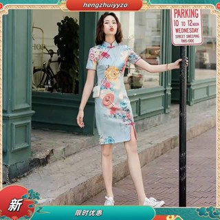 短旗袍系列蘇州中國風 旗袍 禮服 2023新年輕款少女改良式旗袍 小清新日常短版尾牙聚會 婚宴禮服