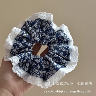 🚀臺灣出貨🚀LaVie Studio藍色碎花系列!韓國新款布藝髮箍頭箍法式小香風布藝髮圈大腸圈女