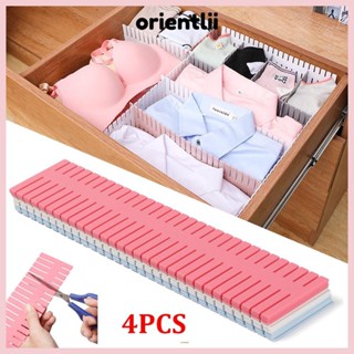 ORIENTLIIY 4 件 DIY 抽屜節省空間多功能隔板儲物收納盒塑膠網格