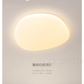 免運🍀朵朵🍒臺灣110V 💡鵝卵石造型 北歐臥室吸頂燈 led燈具客廳燈簡約現代大氣家用書房間燈主臥室燈