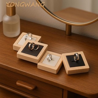 YONGWANG木製珠寶展示道具,戒指支架盒珠寶首飾展示耳環戒指收納盒,純色款櫃檯珠寶道具結婚戒指盒