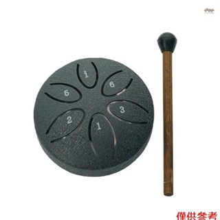 全新鋼舌鼓 3 英寸 6 音符打擊樂器香膏鼓帶鼓槌用於冥想瑜伽初學者主要家人朋友聖誕禮物迷你手盤鼓