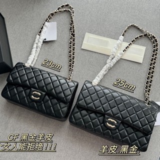 24小時內出貨經典CF包包女包菱格鏈條包真皮時尚胖子單肩斜揹包女