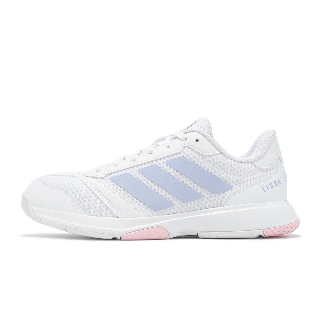 adidas 羽球鞋 Ligra 8 W 女鞋 白 紫 室內運動 基本款 緩衝 愛迪達 [ACS] IH8120
