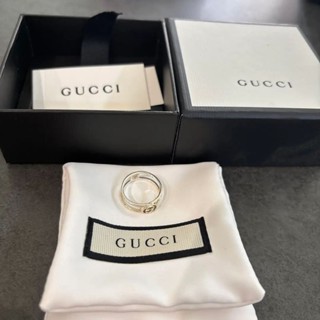 GUCCI 古馳 戒指 Interlocking系列 銀色 11號 日本直送 二手