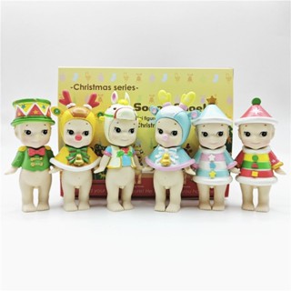 SONNY ANGEL 6 件/套 8 釐米動漫桑尼天使迷你公仔聖誕系列麋鹿獨角獸馬戲團 Q 版 PVC 可動人偶模型娃