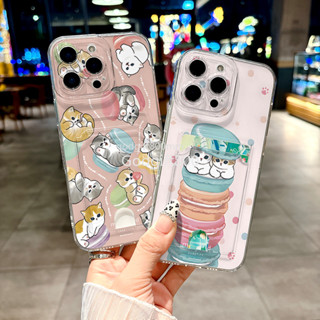 REDMI XIAOMI 小米紅米 Note 14 Pro Plus 5G 4G 防震軟手機殼帶卡槽可愛卡通貓馬卡龍殼