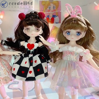 CORDELL 模擬眼鉸鏈娃娃 3D 眼睛模擬眼睛 BJD 娃娃帶衣服穿衣娃娃 23cm 卡通彩色可拆卸關節娃娃兒童玩具