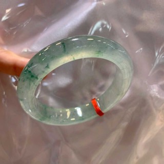 【✨新貨上新✨】冰種飄藍花翡翠手鐲緬甸天然櫻花玻璃種飄花貴妃玉鐲子正品女禮物