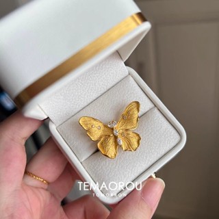 璀璨星河~復古閃鑽金色蝴蝶戒指女款輕奢高級感食指戒精緻指環25.06.10
