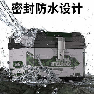 機車置物箱 可放全盔 防水 【安裝簡便】萬仕龍摩托車尾箱大容量後備箱踏板車電動車大號通用非鋁合金尾箱 機車尾箱