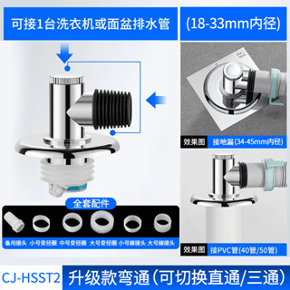 ♤洗衣機地漏♤ 現貨 [迴頭客3909人]潮潔洗衣機下水管 地漏 接頭防臭排水管下水三通蓋衛生間烘幹機通用