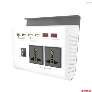 Winn 300W 汽車電源逆變器 DC 12V 到 AC 220V 轉換器 4 個 USB 埠和 2 個 AC 插座
