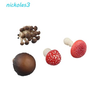 NICKOLAS真菌小雕像,蔬菜模型松茸牡蠣模擬蘑菇,景觀微縮模型教學玩具人工真菌模型家居裝飾