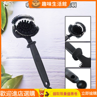 [現貨速髮]咖啡機清潔刷 刷子 清潔刷 咖啡刷 意式半自動咖啡機衝煮頭清潔刷子濾網+側麵凹槽51/58mm勺粉清洗刷