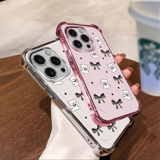 IPhone 15 16 pro max 15 16 plus 16E SE4手機殼蝴蝶熊四角矽膠TPU透明軟殼XXio