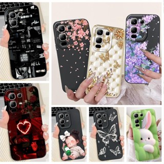 適用於 Infinix Note 50x 50s 手機殼蝴蝶花兔可愛繪畫後蓋 Infinix X6870 X6857B