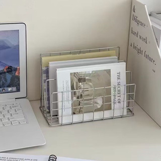 𝐒𝐇𝐈𝐍𝐄✨桌面ins風置物架 簡約北歐風桌上宿舍整理架 書立架 書桌多功能收納架 鐵藝書報雜誌架