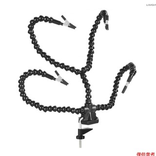 幫助手焊接第三手 PCB 工具,帶 3 個柔性臂可旋轉夾和穩定臺夾底座,用於焊接組裝維修造型 DIY