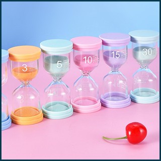 帶沙子的小時玻璃 3 分鐘/5 分鐘/10 分鐘/15 分鐘/30 分鐘教室定時器多色沙子定時器 5 件套,適用於 de
