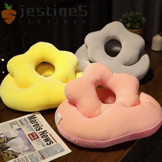 JESTINE熊枕頭毛絨玩具,超柔軟毛絨&冰絲花朵辦公室午睡枕,支援手持填充的夏季午睡枕