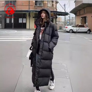 Yal/依愛戀S~4XL韓國保暖外套 長版羽絨外套 超長款棉服 長款過膝到腳踝棉襖冬季加厚黑色外套