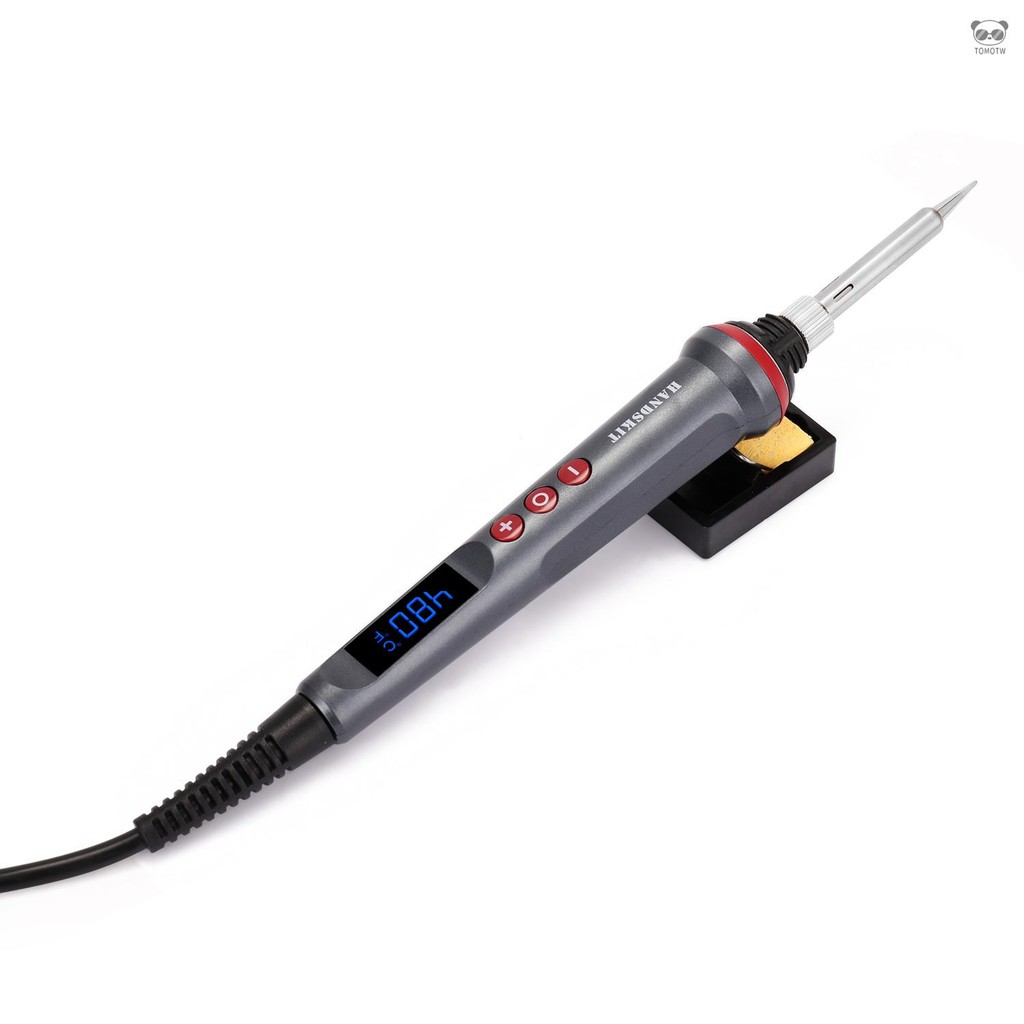 HANDSKIT 90W LED數字電烙鐵套裝 可調溫度電烙鐵 4線芯焊接工具 帶自動睡眠 美規 110V