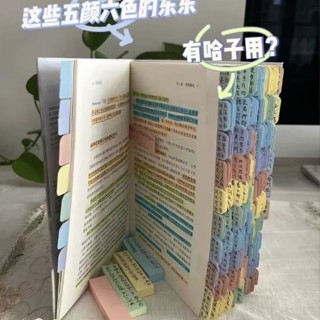 漸變色莫蘭迪標籤紙質索引貼標籤透明便利便籤貼紙分類書籤標記6.2M