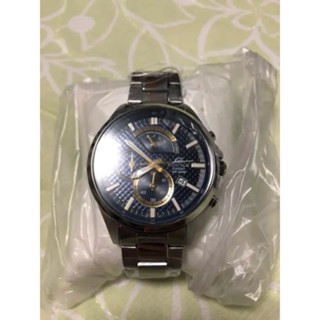 近全新 CASIO 手錶 EDIFICE 計時器 海軍藍 設計概念 字盤 日本直送 二手