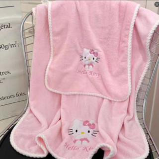 Suxi｜Hello Kitty卡通浴巾毛巾套裝 可愛吸水珊瑚絨洗臉巾 女生家用柔軟毛巾禮盒