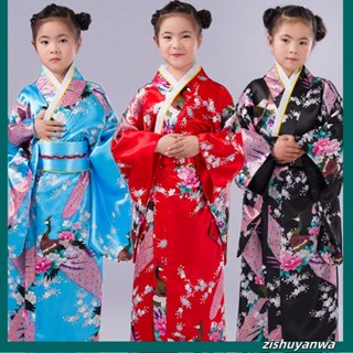 兒童日本和服 神明少女和服 女童和服 印花浴袍睡袍 浴衣 表演服 兒童寫真禮服 改良日系和風 花火大會 神社祈福 春日祭