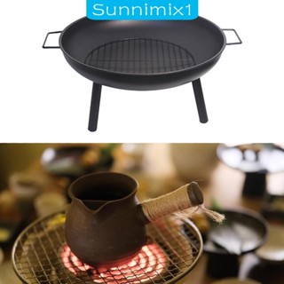 [Sunnimix1] 野營火坑,帶火花屏風,用於燃木圓形篝火支架壁爐,用於戶外燒烤庭院派對
