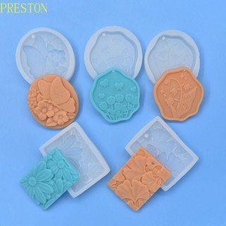 PRESTONWV矽膠香味模具,有孔銀杏葉汽車蠟片模具,耐用矩形菊花矽樹脂擴散石模型臥室