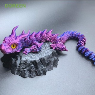 DOREEN 3D列印龍,模擬眼睛鐳射3D列印骰子龍,可動關節雕像龍柔性一體成型3D關節龍玩具兒童