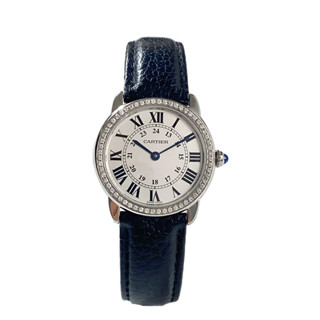 Cartier 卡地亞倫敦SOLO鑲鑽石英手錶女士W6700155