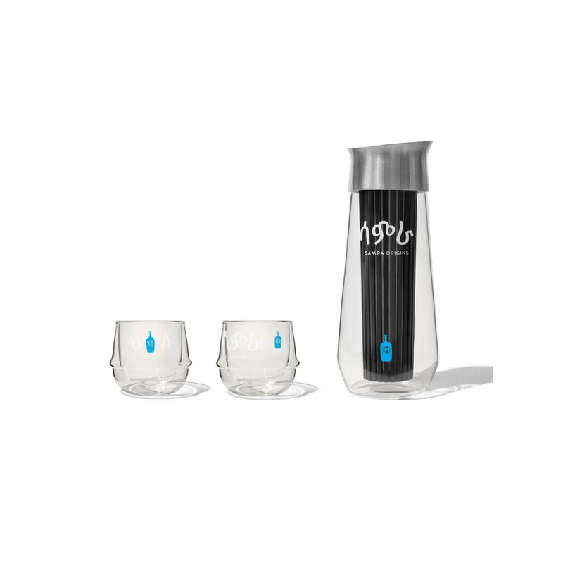 美國BlueBottle藍瓶子Samra Origins聯名款耐熱雙層玻璃杯咖啡杯