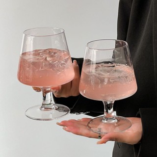 蘇打水氣泡杯 ins網紅餐廳玻璃酒杯矮腳白蘭地杯冰咖啡杯飲料杯子