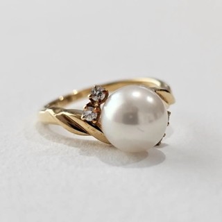 Mikimoto 耳環 珍珠 18k yg 金色 8號 黃色 mercari 日本直送 二手