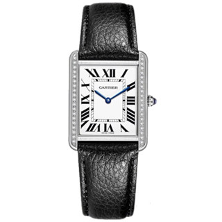 Cartier 卡地亞女表TANK坦克中號鑲鑽石英手錶女士W5200003