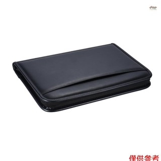 全新多功能專業商務拉鍊公文包檔案夾檔案夾檔案盒收納袋 A4 PU 皮革帶計算器名片夾備忘錄記事本