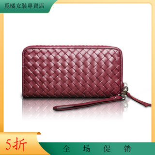 『✨現貨 噹天出貨✨』手拿包 皮夾 錢包2021新款編織羊皮錢包 女士皮夾拉鏈女款長款女士手拿包手包真皮